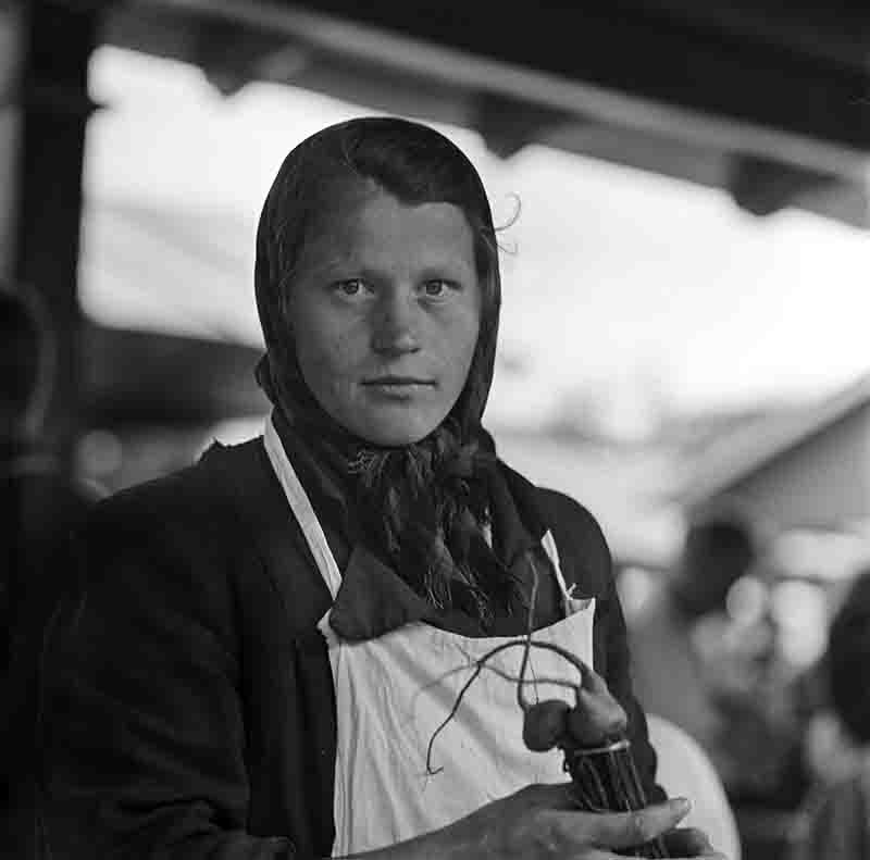 Kyivan woman selling homegrown food